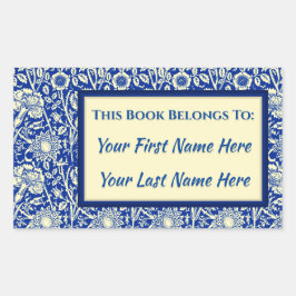 Sorta Blue Calico Personalisierte Buchzeichen Rechteckiger Aufkleber