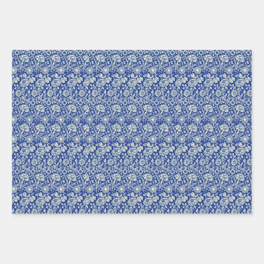 Sorta Blue Calico und Streifen Geschenkpapier Set (Vorderseite 3)