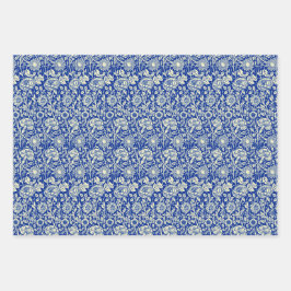 Sorta Blue Calico und Streifen Geschenkpapier Set