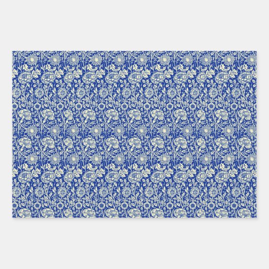 Sorta Blue Calico und Streifen Geschenkpapier Set (Vorderseite)