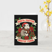 Sorta Festive Mostly Feral Ossum Funny Christmas H Karte (Gelbe Blume)