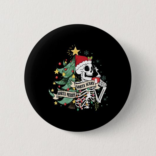 Sorta Merry Sorta Beängstigend Skeleton Snow Chris Button (Vorderseite)