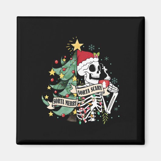 Sorta Merry Sorta Beängstigend Skeleton Snow Chris Magnet (Vorne)