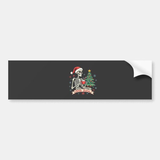 Sorta Merry Sorta Beängstigend Spooky Skeleton Xma Autoaufkleber (Vorne)