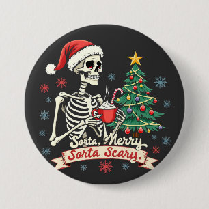 Sorta Merry Sorta Beängstigend Spooky Skeleton Xma Button