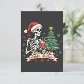 Sorta Merry Sorta Beängstigend Spooky Skeleton Xma Dankeskarte (Stehend Vorderseite)
