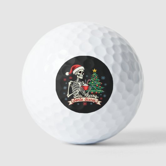 Sorta Merry Sorta Beängstigend Spooky Skeleton Xma Golfball (Vorderseite)