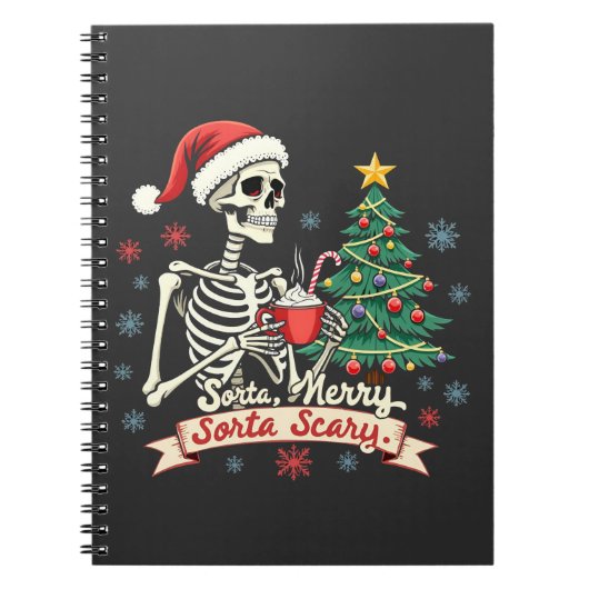Sorta Merry Sorta Beängstigend Spooky Skeleton Xma Notizblock (Vorderseite)