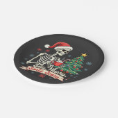 Sorta Merry Sorta Beängstigend Spooky Skeleton Xma Pappteller (Schrägansicht)