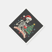 Sorta Merry Sorta Beängstigend Spooky Skeleton Xma Serviette (Ecke)