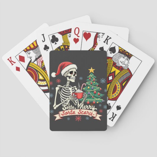 Sorta Merry Sorta Beängstigend Spooky Skeleton Xma Spielkarten (Rückseite)