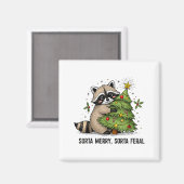 Sorta Merry Sorta Feral Christmas Raccoon Trash Pa Magnet (Vorderseite/Rückseite)