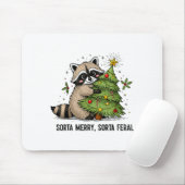 Sorta Merry Sorta Feral Christmas Raccoon Trash Pa Mousepad (Mit Mouse)