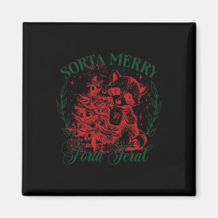 Sorta Merry Sorta Feral Funny Raccoon Liebhaber Ch Magnet