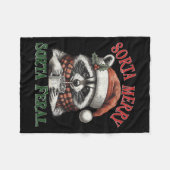 Sorta Merry Sorta Feral Funny Racoon Santa Christm Fleecedecke (Vorderseite (Horizontal))