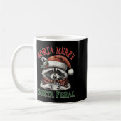 Sorta Merry Sorta Feral Funny Racoon Santa Christm Kaffeetasse (Links)