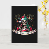 Sorta Merry Sorta Scary Skeleton Heiße Schokolade  Karte (Gelbe Blume)