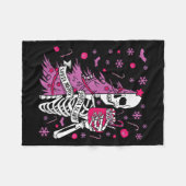 Sorta Merry Sorta Y Funny Christmas Skeleton Tree  Fleecedecke (Vorderseite (Horizontal))