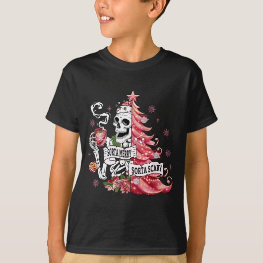 Sorta Merry Sorta Y Funny Skeleton Christmas T-Shirt (Vorderseite)