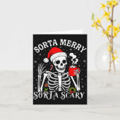Sorta Merry Sorta Y Retro Skeleton Hot Cocoa Chris Karte (Gelbe Blume)