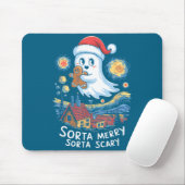 Sorta Merry Sorta Y Santa Ghost Christmas Gingerbr Mousepad (Mit Mouse)