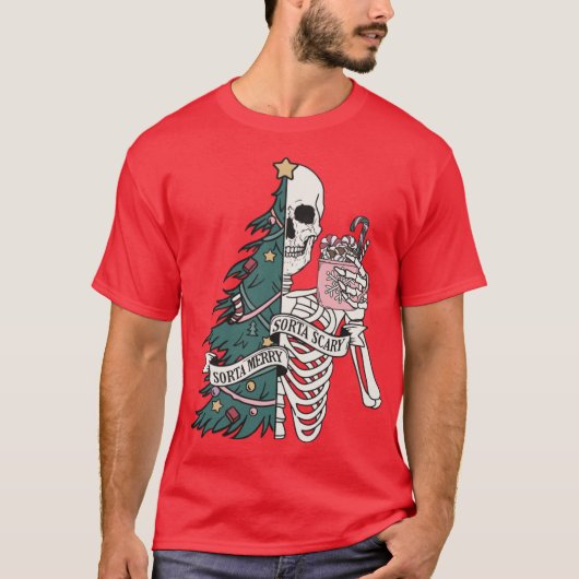 Sorta Scary Sorta Merry Christmas T-Shirt (Vorderseite)