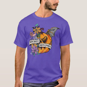 Sorta Sweet Sorta Spooky Bat wing Pumpkin Floral H T-Shirt