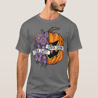 Sorta Sweet Sorta Spooky Blume Pumpkin Hippie Hal T-Shirt