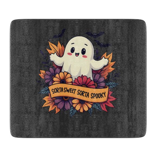 Sorta Sweet Sorta Spooky Halloween Ghost Fall Lieb Schneidebrett (Vorderseite)