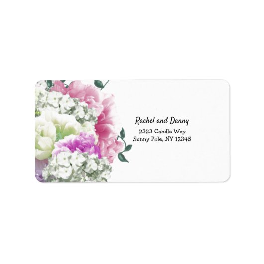 Sorte Bouquet Floral Address Label Adressaufkleber (Vorne)