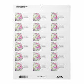 Sorte Bouquet Floral Address Label Adressaufkleber (Vorne)