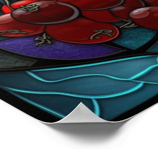 Sortenfrüchte aus Hartglas Poster (Ecke)