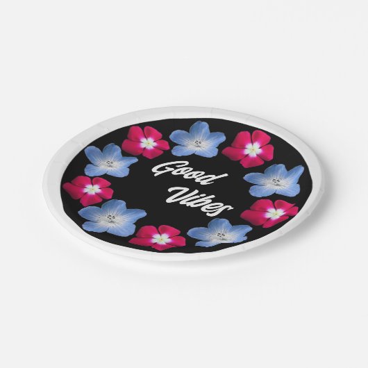 Sortenmodell Schwarz/Rose Pappteller (Schrägansicht)