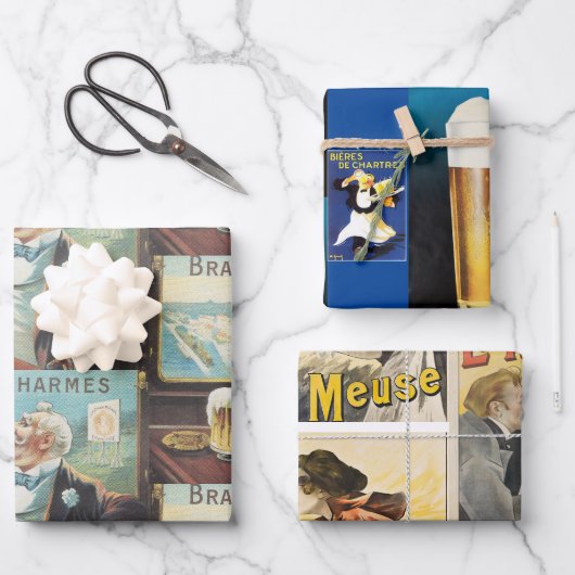 Sortenpaket mit drei (3) Designs Geschenkpapier Set (Vorderseite)