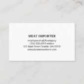 Sortenschnitt | Metzger Visitenkarte (Rückseite)