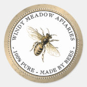 Sortenschutzschild für Bienen Runder Aufkleber (Vorderseite)