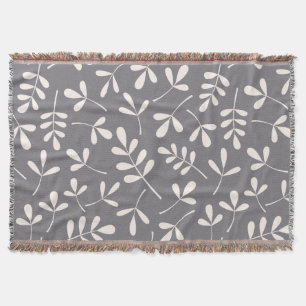 Sortierte Blätter-große Muster-Creme auf Grau Decke