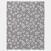 Sortierte Blätter-Muster-Creme auf Grau Fleecedecke (Vorderseite)