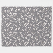 Sortierte Blätter-Muster-Creme auf Grau Fleecedecke (Vorderseite (Horizontal))