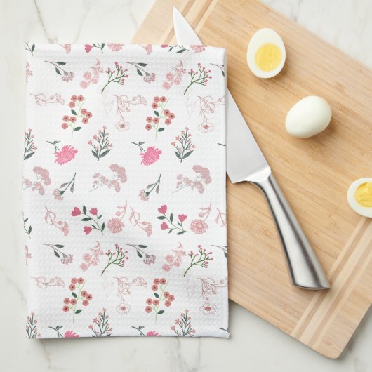 Sortierte delikate Blume in Pattern Küchenhandtüch Geschirrtuch (Viertel Falte)