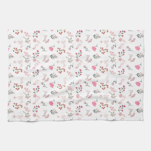 Sortierte delikate Blume in Pattern Küchenhandtüch Geschirrtuch (Horizontal)