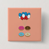 Sortierte Donuts und Luftballons Button (Vorderseite)