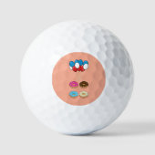 Sortierte Donuts und Luftballons Golfball (Vorderseite)