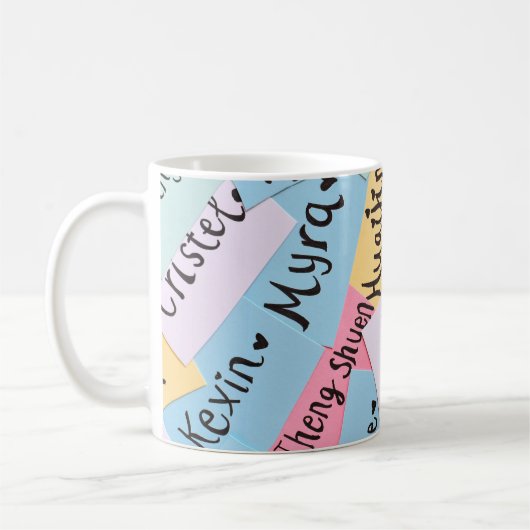 Sortierte Farbe der Namenskarten Kaffeetasse (Links)