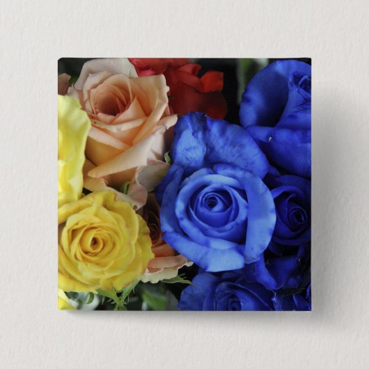 Sortierte frische Rosenbuquets Button (Vorderseite)