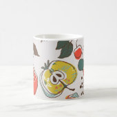 Sortierte Früchte, farbenfrohe, nahtlose Muster. Kaffeetasse (Mittel)