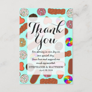 Sortierte niedliche dankeskarte