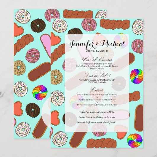 Sortierte niedliche menükarte (Vorne/Hinten)