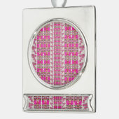 Sortierte Rosenblüten Banner-Ornament Silber (Links)