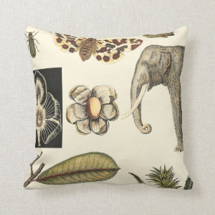 Sortierte Tiere gemalt auf Sahnehintergrund Kissen